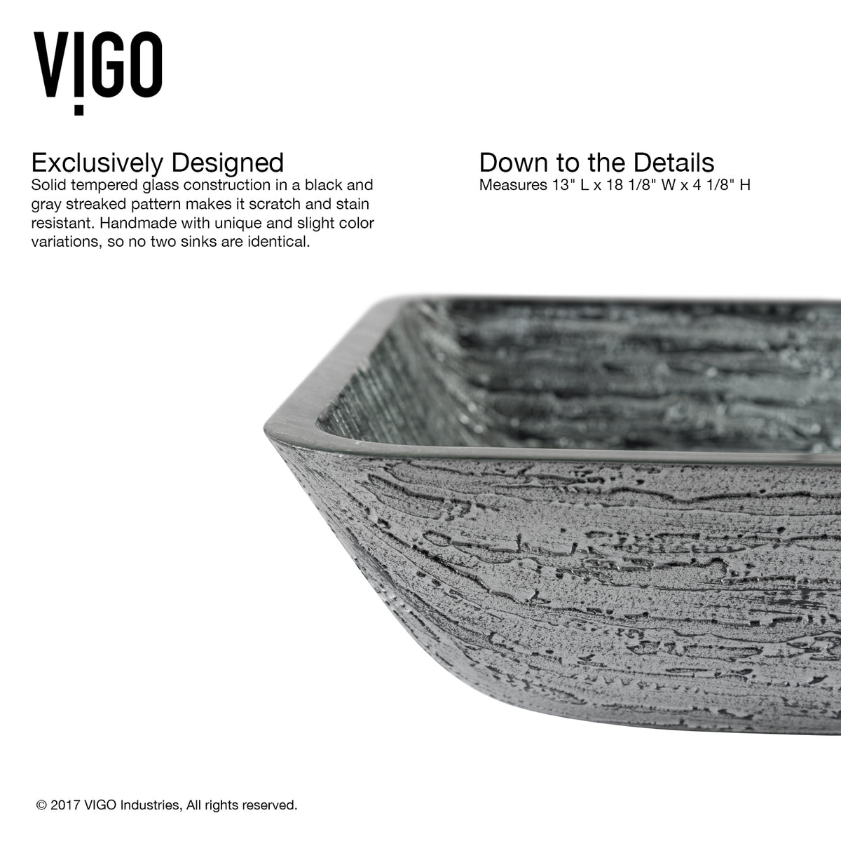 Glass Rectangular Vessel Bathroom Sink in Titanium Gray with Niko Faucet and Pop-Up Drain in Chrome