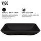 Matte Shell Hadyn Glass Rectangular Vessel Bathroom Sink in Black with Lexington Faucet and Pop-Up Drain in Matte Gold