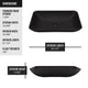 Matte Shell Hadyn Glass Rectangular Vessel Bathroom Sink in Black with Lexington Faucet and Pop-Up Drain in Matte Gold