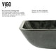 Glass Rectangular Vessel Bathroom Sink in Onyx Gray with Lexington Faucet and Pop-Up Drain in Matte Gold