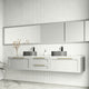 Concreto Stone 16 in. Concrete Oval Vessel Bathroom Sink in Gray with Lexington Faucet and Pop-Up Drain in Chrome