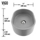 Concreto Stone 16 in. Concrete Oval Vessel Bathroom Sink in Gray with Lexington Faucet and Pop-Up Drain in Chrome