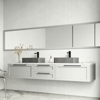 Concreto Stone 20 in. Rectangular Vessel Bathroom Sink in Gray with Norfolk Faucet and Pop-Up Drain in Matte Black