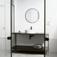 Matte Stone Bryant Composite Round Vessel Bathroom Sink in White with Lexington Faucet and Drain in Brushed Nickel