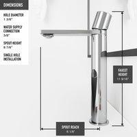 Matte Stone Starr Composite Rectangular Vessel Bathroom Sink in White with Gotham Faucet and Drain in Chrome