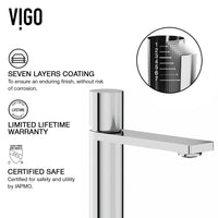 Matte Stone Starr Composite Rectangular Vessel Bathroom Sink in White with Gotham Faucet and Drain in Chrome