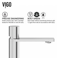 Matte Stone Starr Composite Rectangular Vessel Bathroom Sink in White with Gotham Faucet and Drain in Chrome