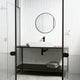 Matte Stone Montauk Composite Rectangular Vessel Bathroom Sink in White with Niko Faucet and Drain in Matte Black