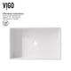 Matte Stone Magnolia Composite Rectangular Vessel Bathroom Sink in White with Cass Faucet and Pop-Up Drain in Matte Gold