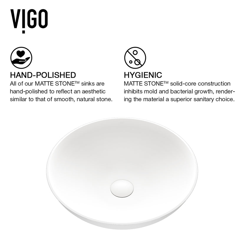 Round Vessel Bathroom Sink with Faucet and Pop-Up Drain