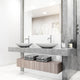 Matte Stone Wisteria Composite Oval Vessel Bathroom Sink in White with Cass Faucet and Pop-Up Drain in Chrome