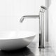 Matte Stone Wisteria Composite Oval Vessel Bathroom Sink in White with Cass Faucet and Pop-Up Drain in Chrome