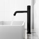 Matte Stone Magnolia Composite Rectangular Vessel Bathroom Sink in White with Faucet and Pop-Up Drain in Matte Black