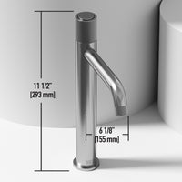 Matte Stone Wisteria Composite Oval Vessel Bathroom Sink in White with Apollo Faucet and Pop-Up Drain in Brushed Nickel