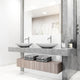 Matte Stone Wisteria Composite Oval Vessel Bathroom Sink in White with Apollo Faucet and Pop-Up Drain in Brushed Nickel