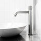 Matte Stone Wisteria Composite Oval Vessel Bathroom Sink in White with Apollo Faucet and Pop-Up Drain in Brushed Nickel