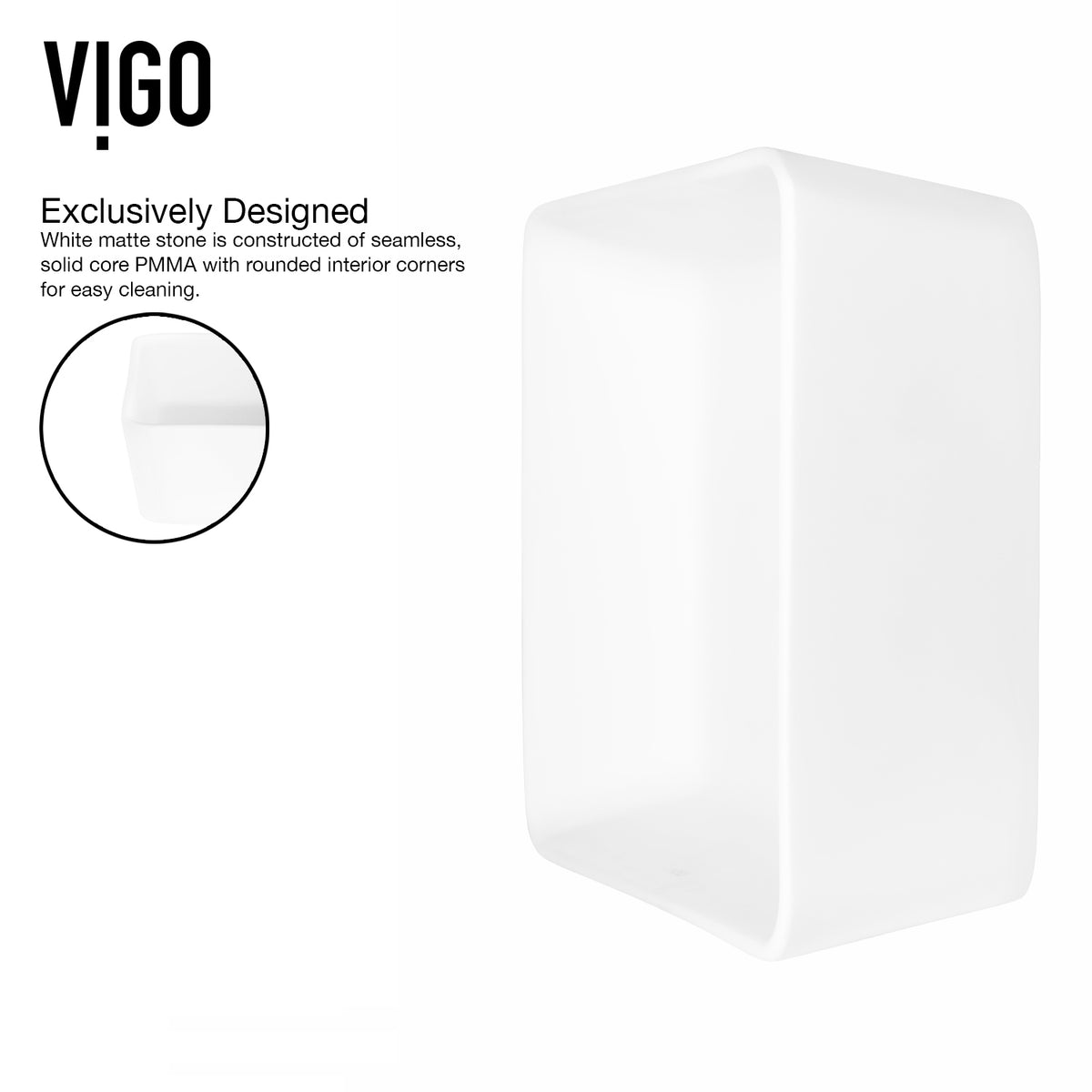 Matte Stone Marigold Composite Rectangular Vessel Bathroom Sink in White with Faucet and Pop-Up Drain in Matte Black