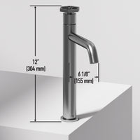 Matte Stone Magnolia Composite Rectangular Vessel Bathroom Sink in White with Faucet and Pop-Up Drain in Brushed Nickel