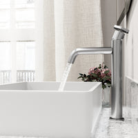 Matte Stone Magnolia Composite Rectangular Vessel Bathroom Sink in White with Faucet and Pop-Up Drain in Brushed Nickel