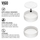 Matte Stone Anvil Composite Round Vessel Bathroom Sink in White with Wall-Mount Faucet and Pop-Up Drain in Matte Black