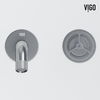 Matte Stone Vinca Composite Rectangular Vessel Bathroom Sink in White with Wall-Mount Faucet and Pop-Up Drain in Chrome
