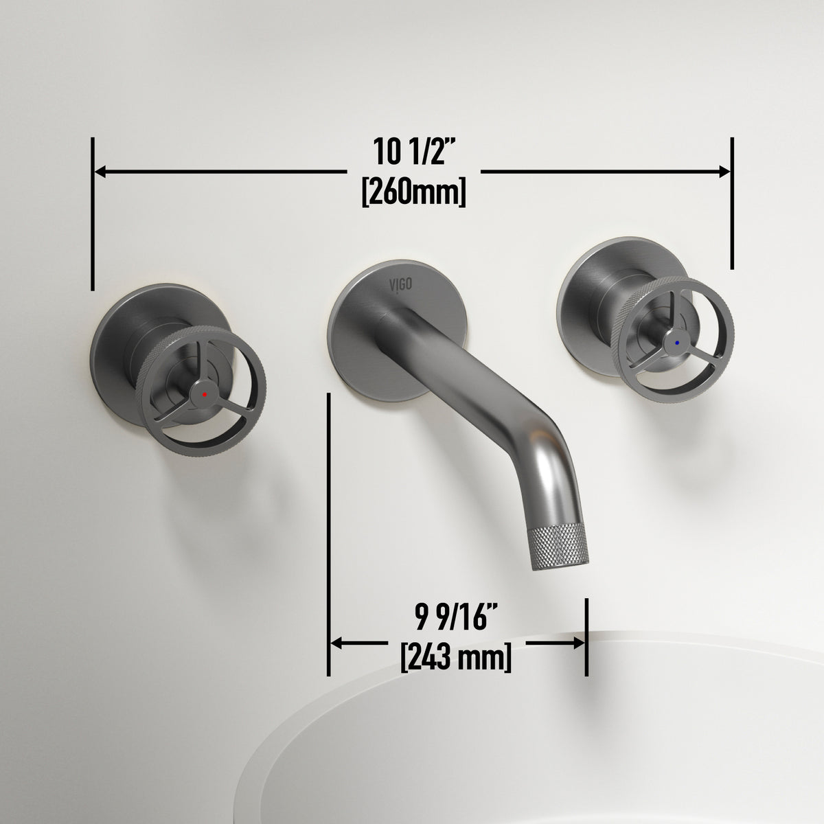 Matte Stone Lotus Composite Round Vessel Bathroom Sink in White with Wall-Mount Faucet and Drain in Brushed Nickel