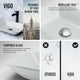 Matte Shell Sottlie Glass Rectangular Vessel Bathroom Sink in White with Niko Faucet and Pop-up Drain in Matte Black