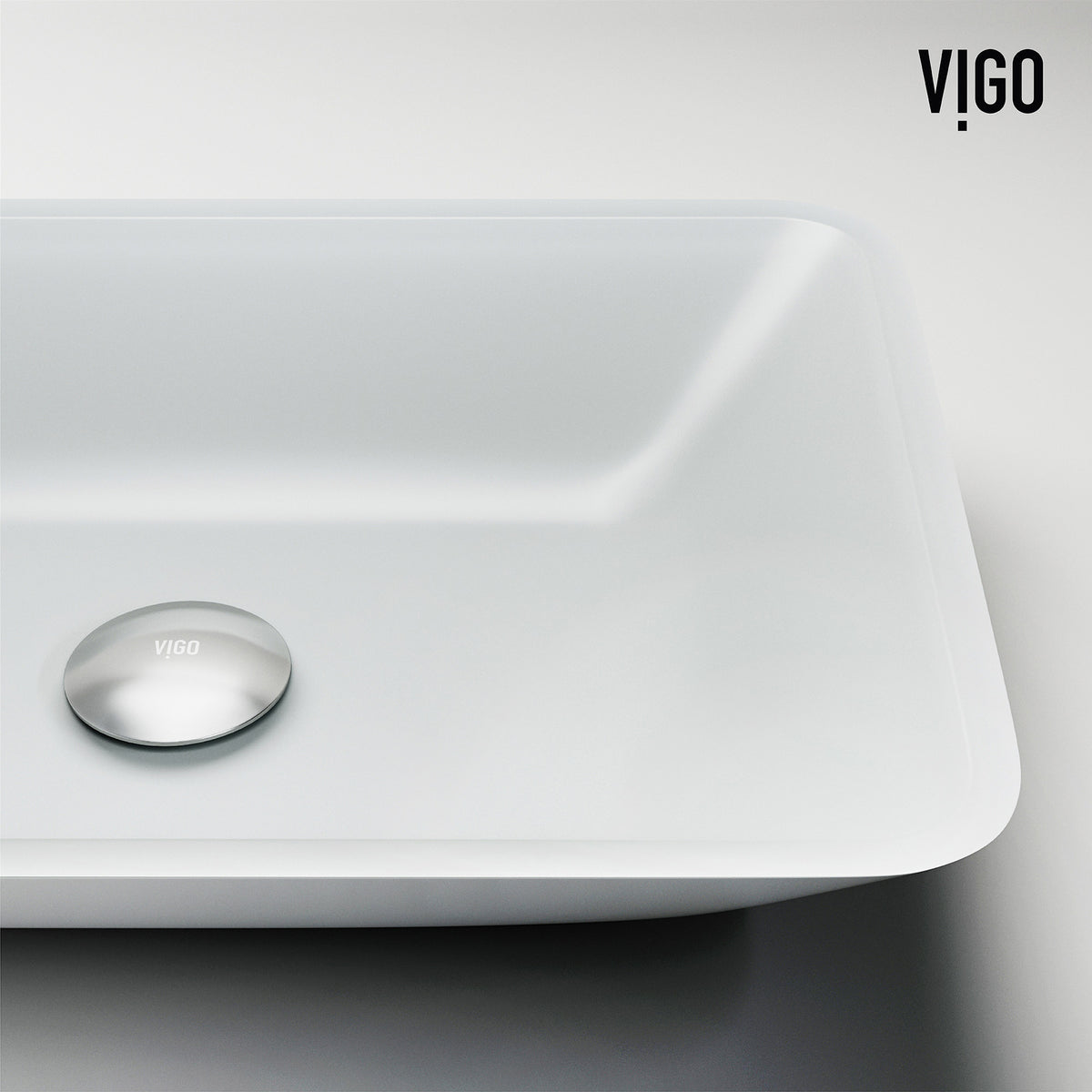 Matte Shell Sottlie Glass Rectangular Vessel Bathroom Sink in White with Niko Faucet and Pop-up Drain in Matte Black
