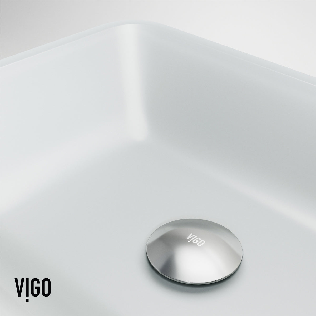 Matte Shell Sottlie Glass Rectangular Vessel Bathroom Sink in White with Niko Faucet and Pop-up Drain in Matte Black
