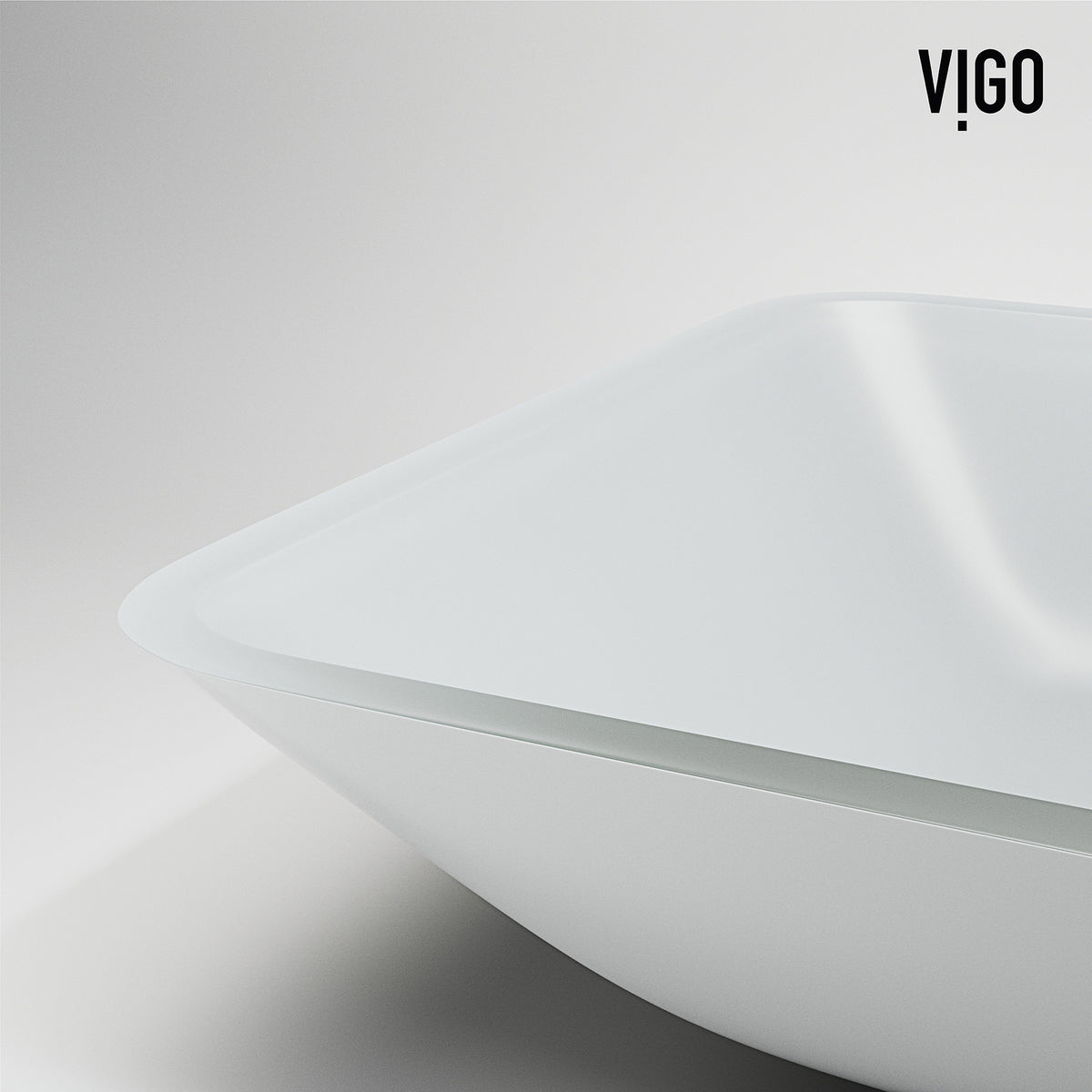 Matte Shell Sottlie Glass Rectangular Vessel Bathroom Sink in White with Amada Faucet and Pop-up Drain in Matte Gold