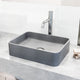 Concreto Stone Rectangular Bathroom Sink With Vessel Faucet in Chrome