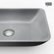 Concreto Stone Rectangular Bathroom Sink With Vessel Faucet in Chrome