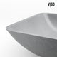 Concreto Stone Rectangular Bathroom Sink With Vessel Faucet in Chrome