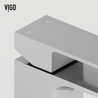 Concreto Stone Rectangular Vessel Bathroom Sink and Vessel Faucet in Chrome