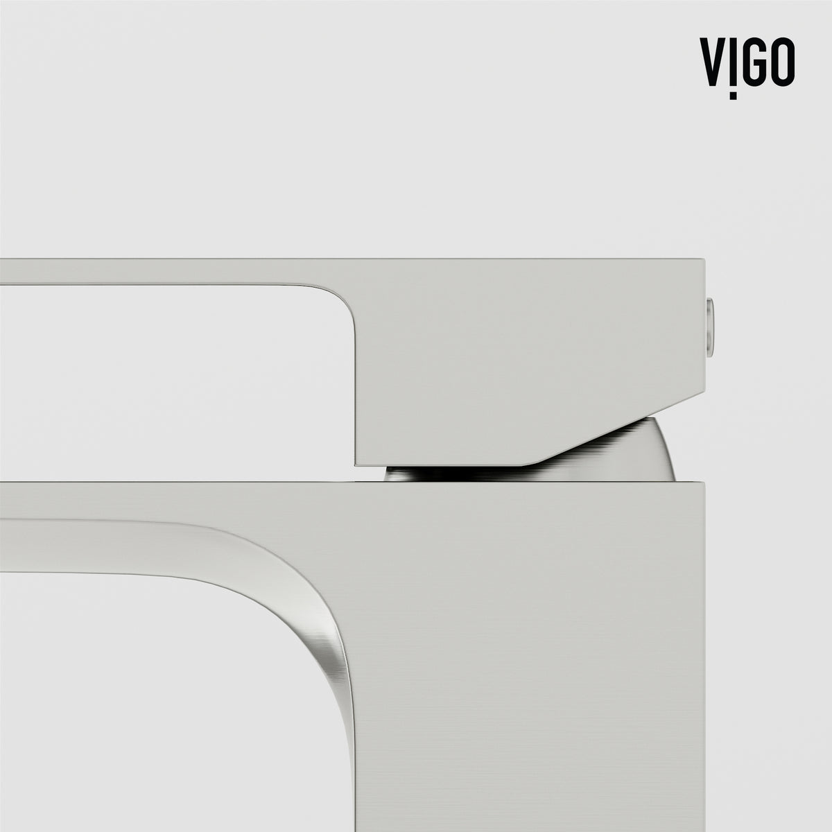 Concreto Stone Rectangular Vessel Bathroom Sink and Faucet in Brushed Nickel