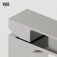 Concreto Stone Rectangular Vessel Bathroom Sink and Faucet in Brushed Nickel