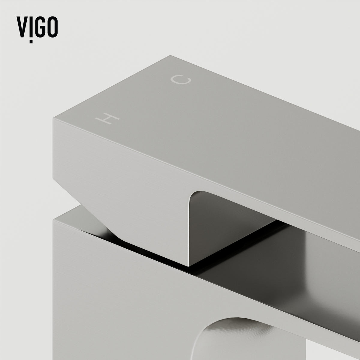Concreto Stone Rectangular Vessel Bathroom Sink and Faucet in Brushed Nickel