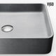Concreto Stone Rectangular Vessel Bathroom Sink and Faucet in Brushed Nickel