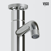 VIGO Concreto Stone Bathroom Sink with Cass Vessel Faucet and Pop-Up Drain in Brushed Nickel