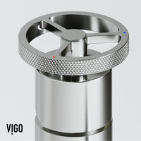 VIGO Concreto Stone Bathroom Sink with Cass Vessel Faucet and Pop-Up Drain in Brushed Nickel