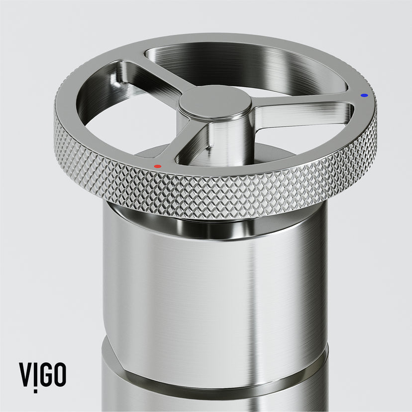 VIGO Concreto Stone Bathroom Sink with Cass Vessel Faucet and Pop-Up Drain in Brushed Nickel