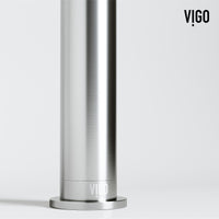 VIGO Concreto Stone Bathroom Sink with Cass Vessel Faucet and Pop-Up Drain in Brushed Nickel