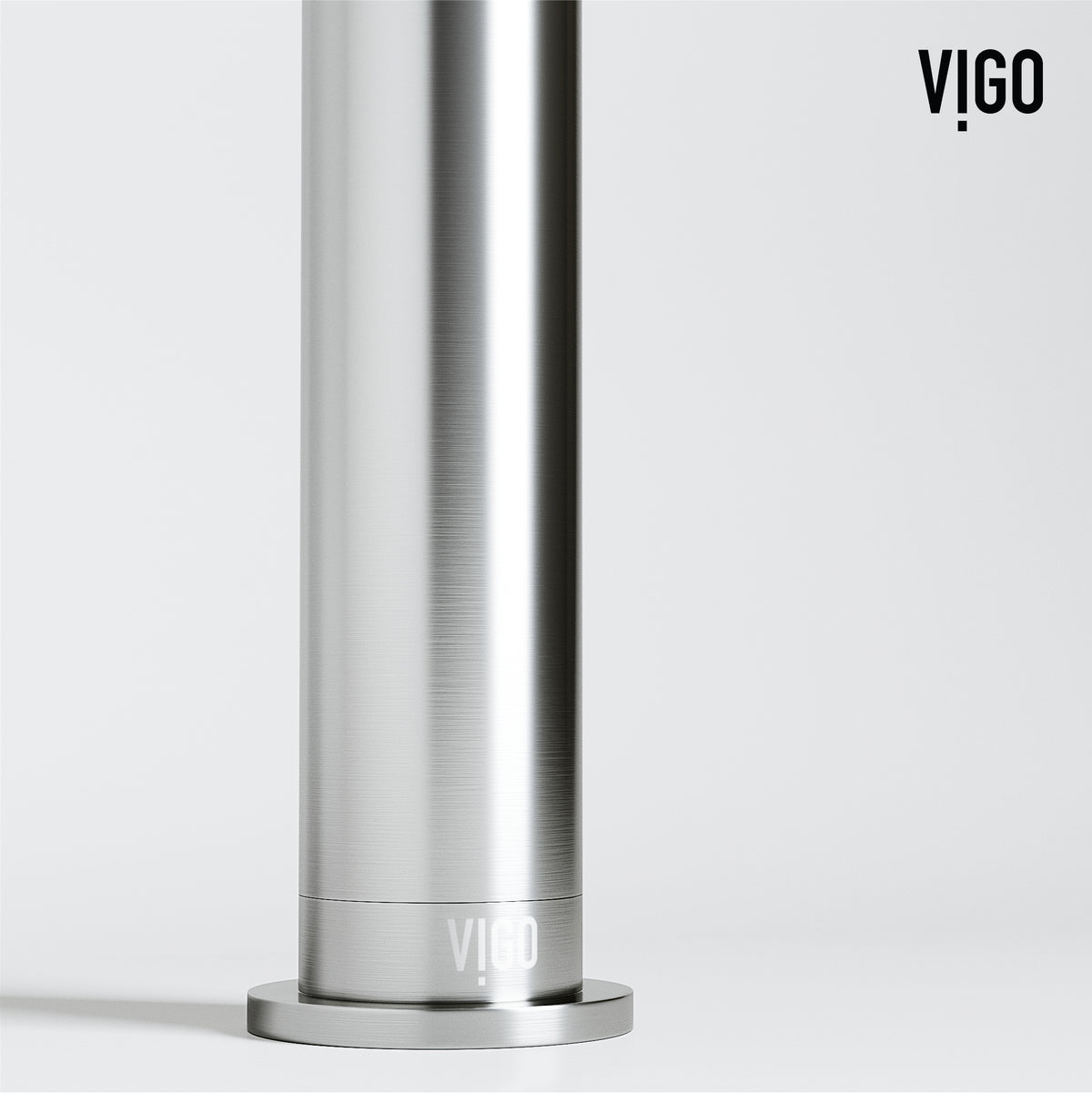 VIGO Concreto Stone Bathroom Sink with Cass Vessel Faucet and Pop-Up Drain in Brushed Nickel