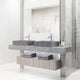 VIGO Concreto Stone Bathroom Sink with Cass Vessel Faucet and Pop-Up Drain in Brushed Nickel
