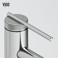 VIGO Concreto Stone Bathroom Sink with Sterling Vessel Faucet and Pop-Up Drain in Brushed Nickel