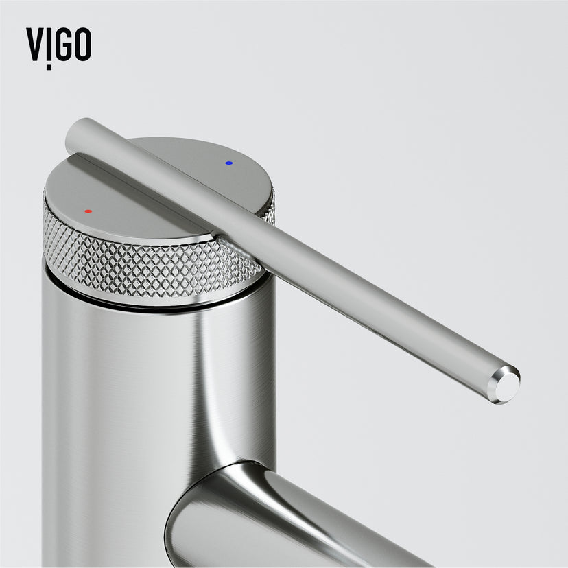 VIGO Concreto Stone Bathroom Sink with Sterling Vessel Faucet and Pop-Up Drain in Brushed Nickel