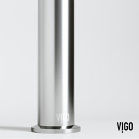 VIGO Concreto Stone Bathroom Sink with Sterling Vessel Faucet and Pop-Up Drain in Brushed Nickel