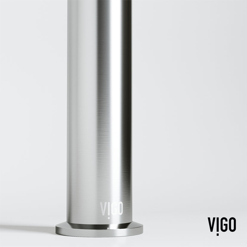 VIGO Concreto Stone Bathroom Sink with Sterling Vessel Faucet and Pop-Up Drain in Brushed Nickel