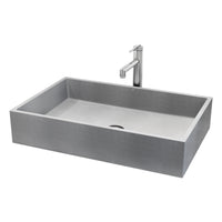 VIGO Concreto Stone Bathroom Sink with Sterling Vessel Faucet and Pop-Up Drain in Brushed Nickel