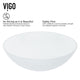 White Frost Glass Round Vessel Bathroom Sink with Dior Faucet and Pop-Up Drain in Chrome